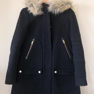J. Crew black Italian stadium wool pea coat